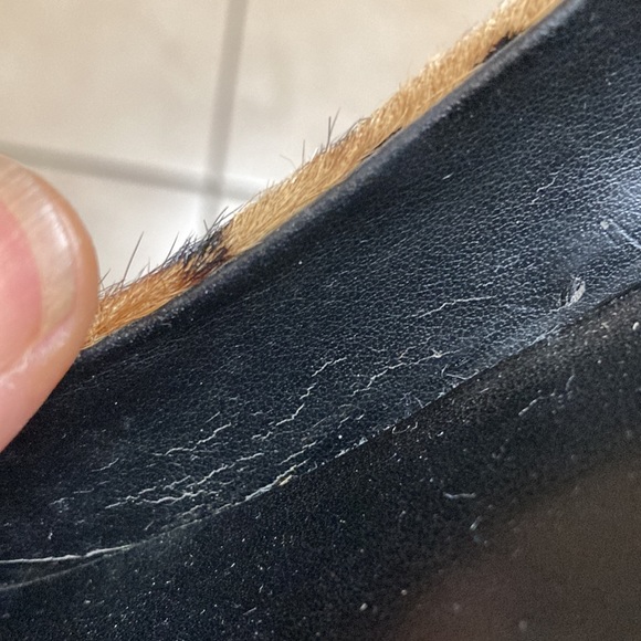 EASY STEPS leopard print cow hide wedge Heels slip-on pumps - Picture 11 of 12